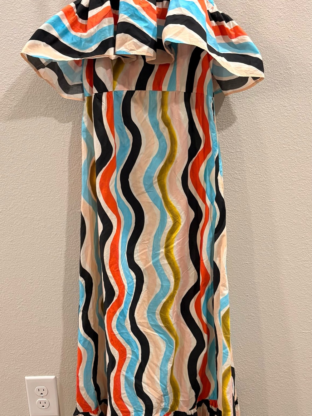 FARM Rio Multicolor Striped Maxi Dress in Blue, Orange, Pink and Black